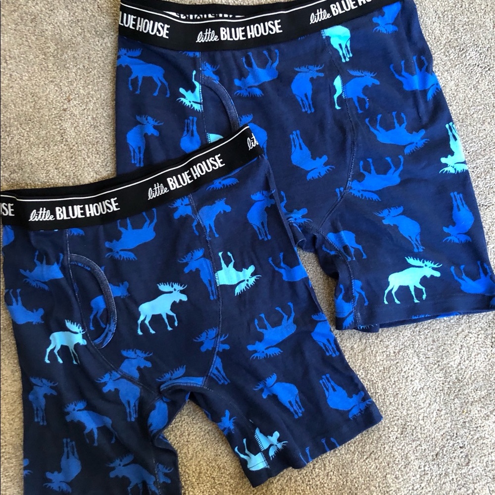 Little Blue House Moose Boxers - Set of 2